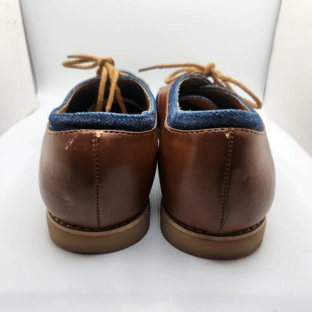 G.H. Bass And Co. Women Size 7.5 Dixie Denim And‎ Brown Trim Oxford Shoes Career